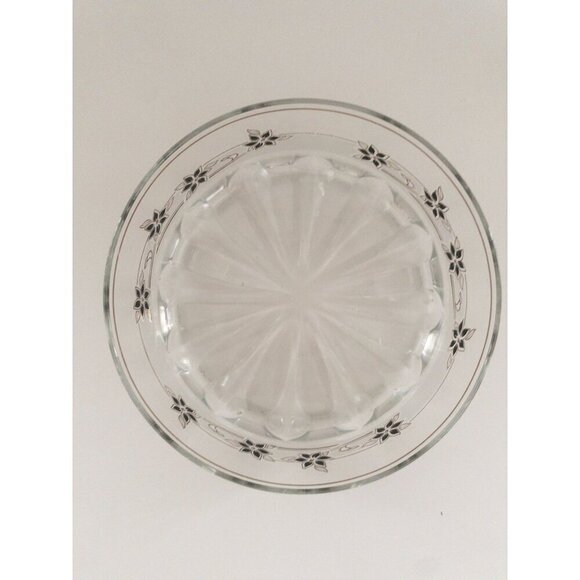Vintage Decover Italy Glass Bowl With Black & Gold Floral Design - Picture 9 of 10